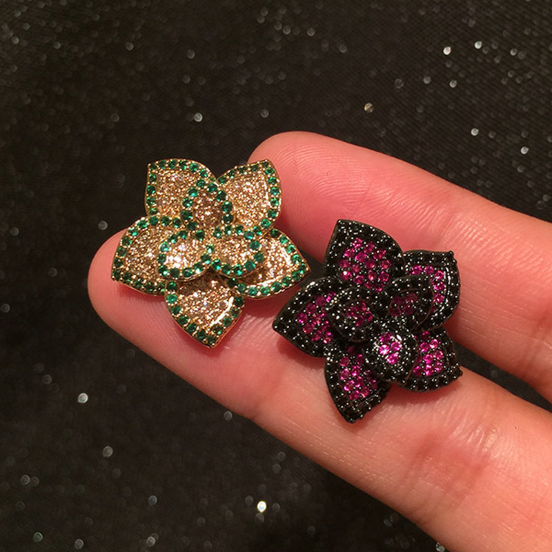 Bilincolor fashion luxury red and black cz vintage flower stud earring for women
Bilincolor fashion luxury red and black cz vintage flower stud earring for women