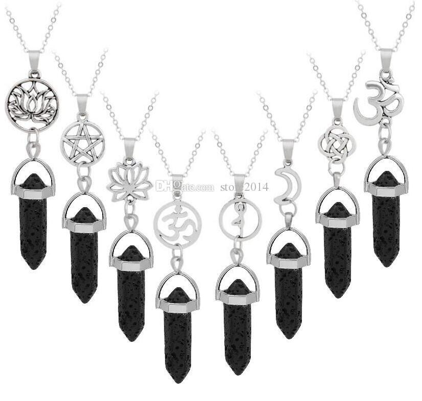 2020 Lava-rock Hexagonal Prism Essential Oil Diffuser Necklaces Star/Lotus Natural Lava Healing Point Pendulum Chakra Women Yoga Necklaces, Silver
2020 Lava-rock Hexagonal Prism Essential Oil Diffuser Necklaces Star/Lotus Natural Lava Healing Point Pendulum Chakra Women Yoga Necklaces, Silver