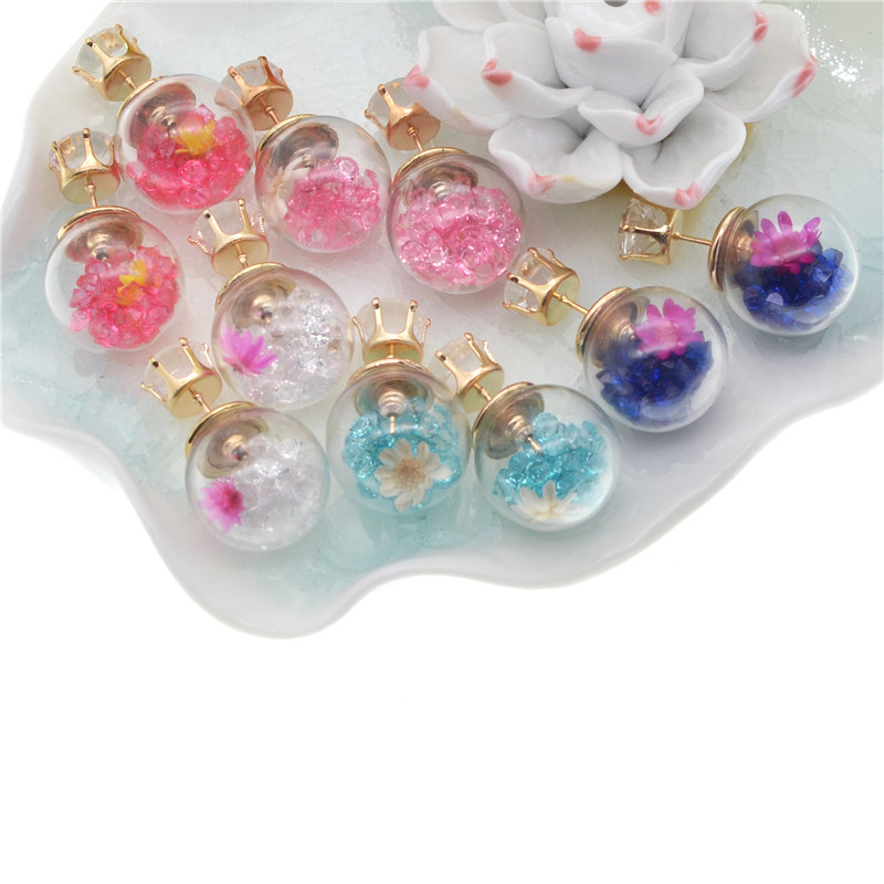earrings glass ball dried flower stud earrings pink purple blue Rhinestone floating lockets earring for women oorbellen
earrings glass ball dried flower stud earrings pink purple blue Rhinestone floating lockets earring for women oorbellen