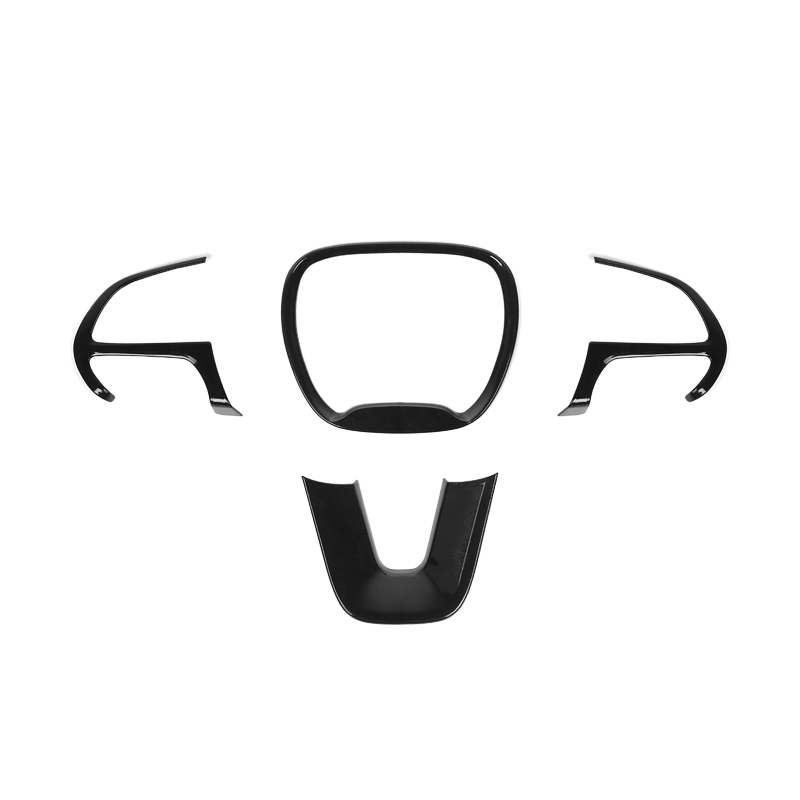 Black ABS Car Steering Wheel Trim Emblem Kit Sticker Decoration Cover for Dodge Charger 2015+ Interior Accessories