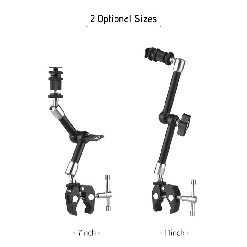 Andoer Stainless Steel Articulating Friction Arm w/ Adjustable Pliers Clip for DSLR Cam Rig/Monitor/LED Light/Flash/Microphone
Andoer Stainless Steel Articulating Friction Arm w/ Adjustable Pliers Clip for DSLR Cam Rig/Monitor/LED Light/Flash/Microphone
