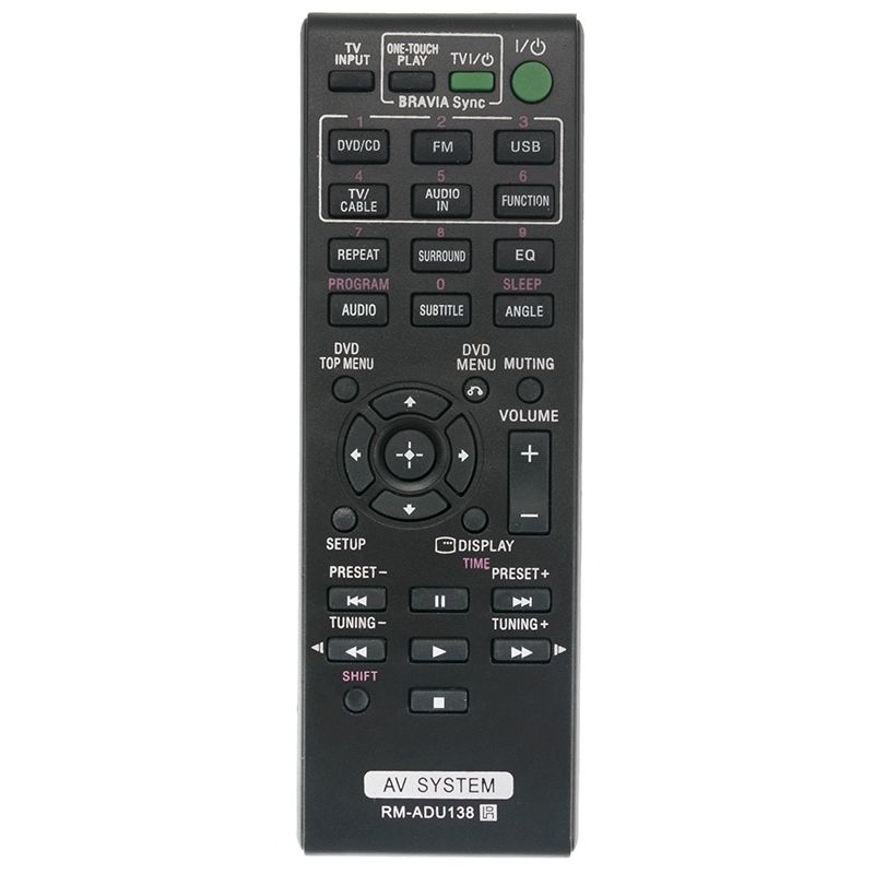 RM-ADU138 Replace Remote Control fit for Sony AV System DAV-TZ145 HBD-TZ140 HBD-TZ145
RM-ADU138 Replace Remote Control fit for Sony AV System DAV-TZ145 HBD-TZ140 HBD-TZ145