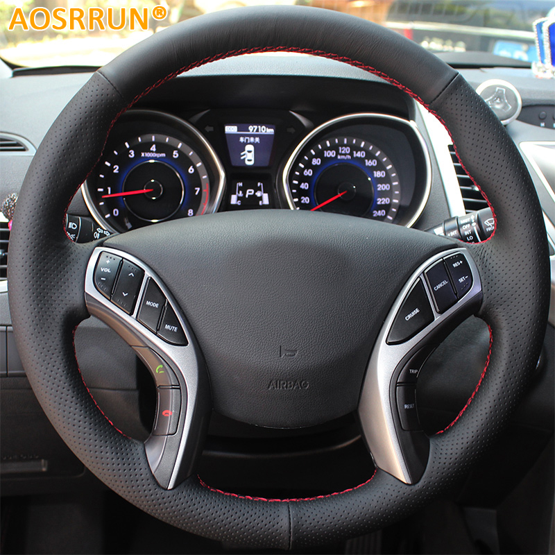 Leather Hand-stitched Car Steering Wheel Covers For Hyundai Elantra 2011-2016 Avante i30 2012-2016 Car accessories
Leather Hand-stitched Car Steering Wheel Covers For Hyundai Elantra 2011-2016 Avante i30 2012-2016 Car accessories