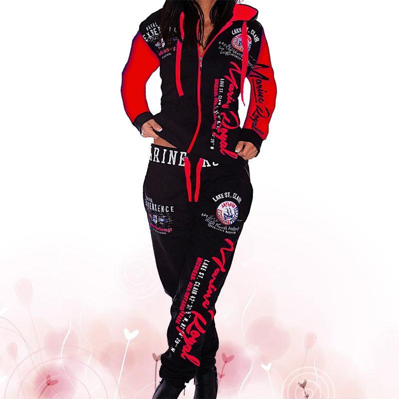 ZOGAA Women Hoodies Sweatshirt 2 Pieces Outfits Long Sleeve Top Pants Tracksuit Lady Outdoor Suit Zipper Hoodies 2 Pieces Set T200808