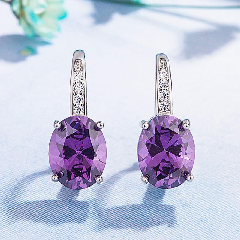 Fashion blue red purple crystal gemstones zircon diamond clip on drop earrings for women white gold silver color jewelry brincos
Fashion blue red purple crystal gemstones zircon diamond clip on drop earrings for women white gold silver color jewelry brincos