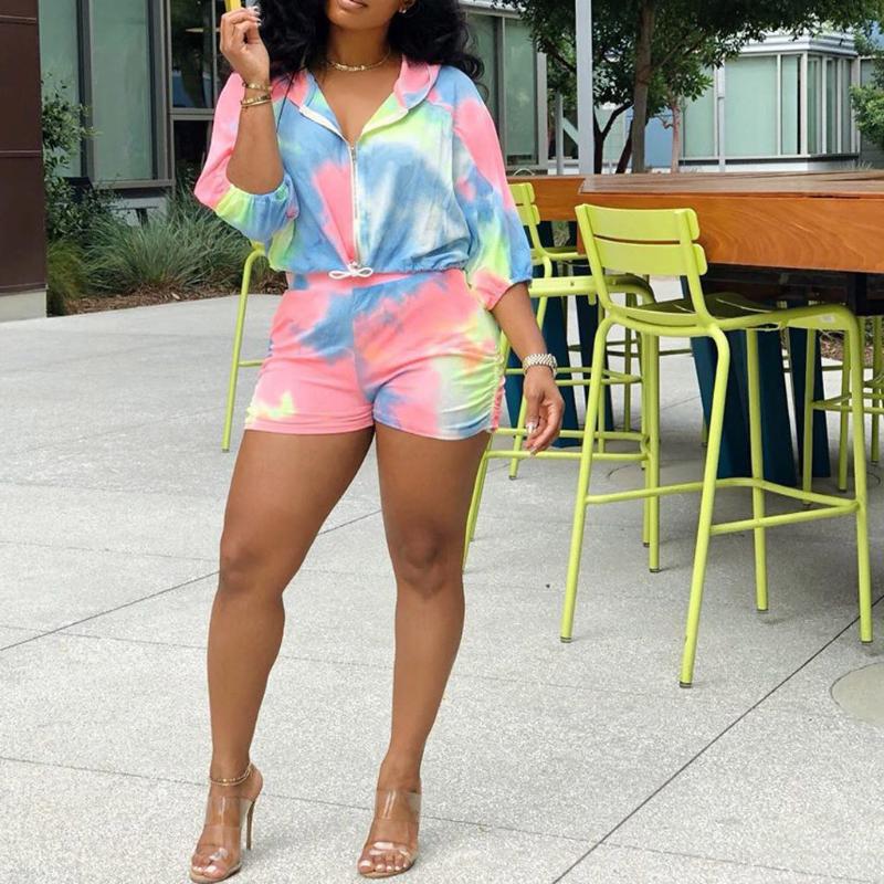 Women' Tie-dye Gradient Color Tracksuit Sportwear Ladies Leisure Hoodies Suit Female Casual Short Sleeve Hooded Tops And Shorts, Multi
Women' Tie-dye Gradient Color Tracksuit Sportwear Ladies Leisure Hoodies Suit Female Casual Short Sleeve Hooded Tops And Shorts, Multi