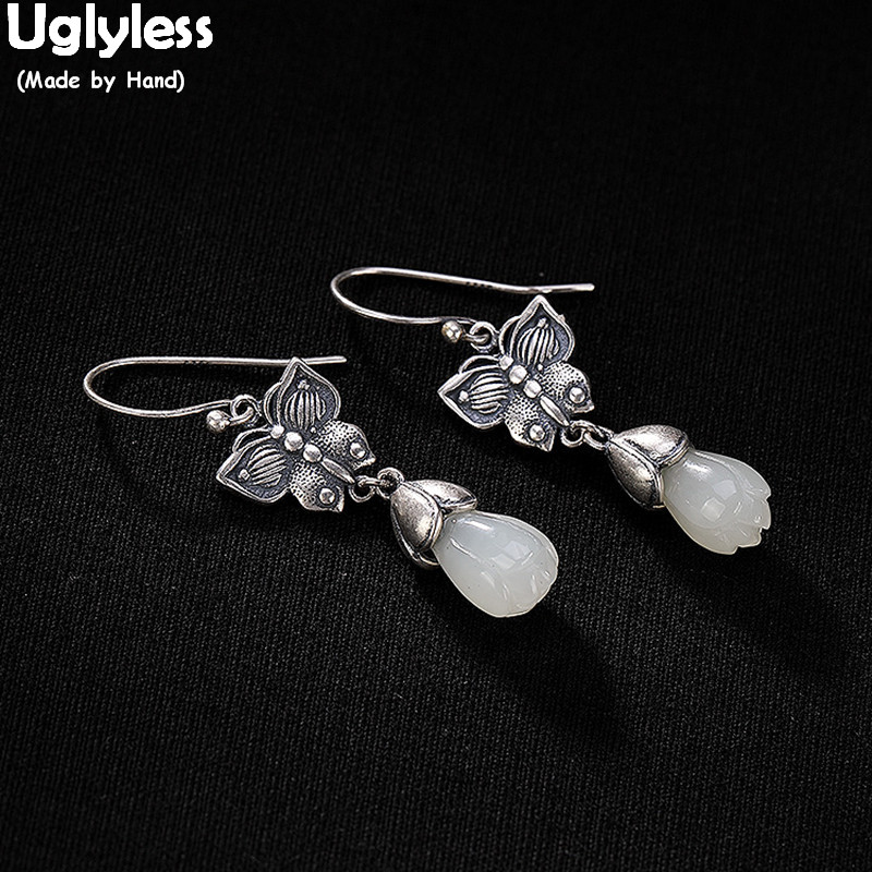 Uglyless 100% Real 925 Sterling Silver Handmade Butterfly Earrings Thai Silver Exotic Magnolia Flower Fine Jewelry Jade Gemstone
Uglyless 100% Real 925 Sterling Silver Handmade Butterfly Earrings Thai Silver Exotic Magnolia Flower Fine Jewelry Jade Gemstone