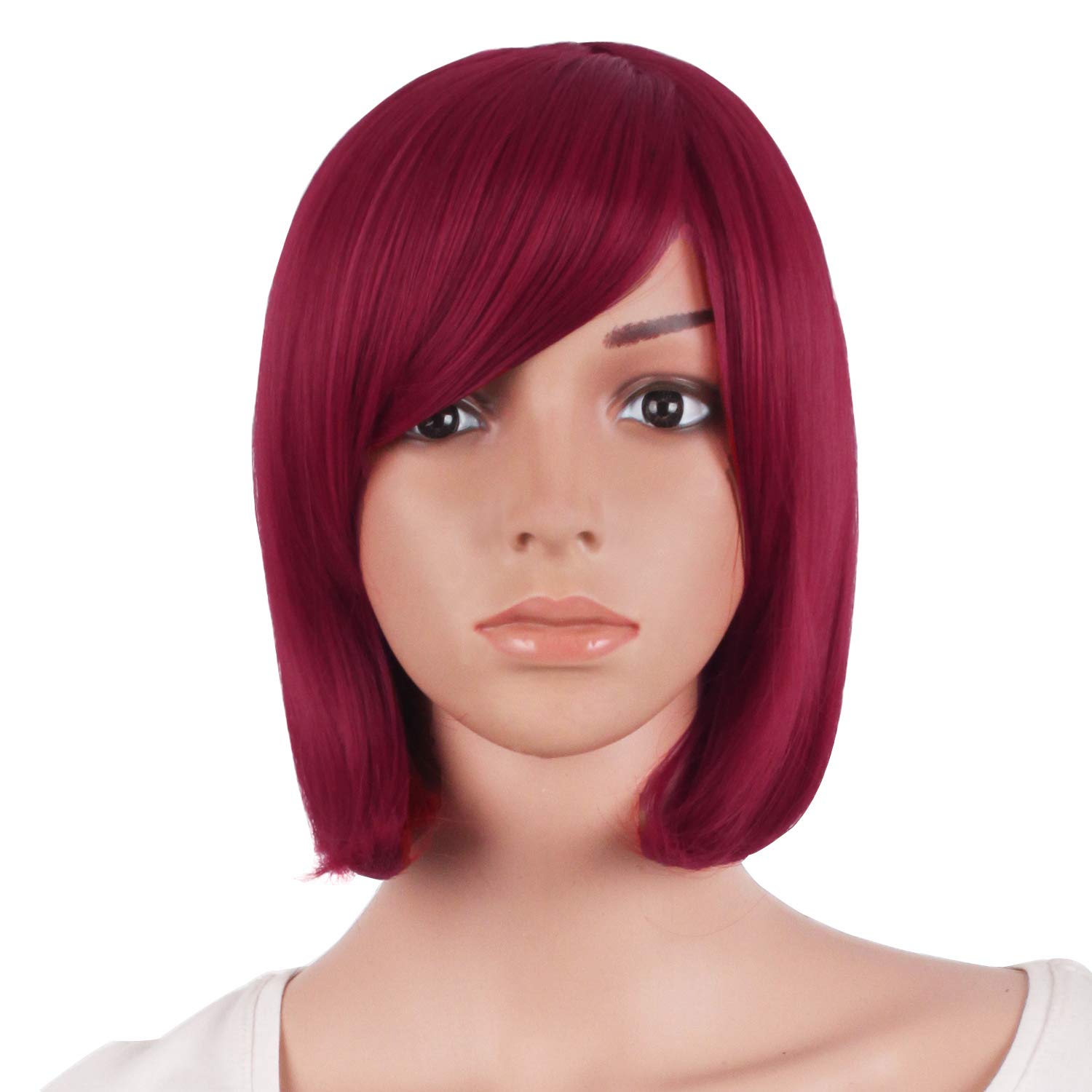 Fashion 30cm/12" Side Bangs Synthetic Synthetic Straight Short Wig (Black)