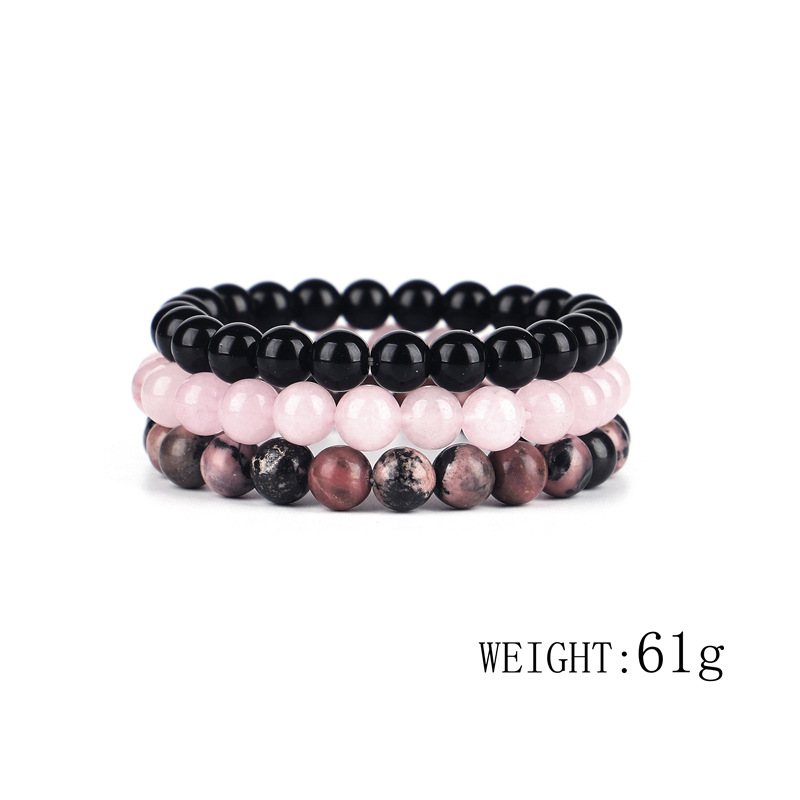 3 Pcs/set Bracelets For Women Lava Natural Stone White and Black Yin Yang Men Beaded Bracelet Couples Distance Yoga Bangles Love