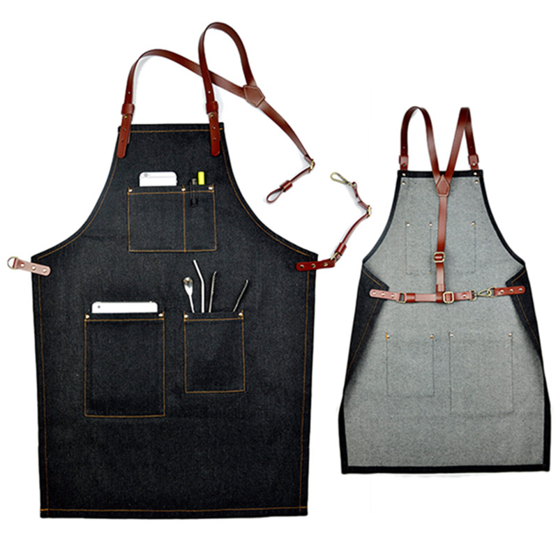 Black Denim Bib Apron Cowhide Leather Strap Barista Baker Barman Chef Uniform Barber Hairdresser Florist Gardener Work Wear K15
Black Denim Bib Apron Cowhide Leather Strap Barista Baker Barman Chef Uniform Barber Hairdresser Florist Gardener Work Wear K15