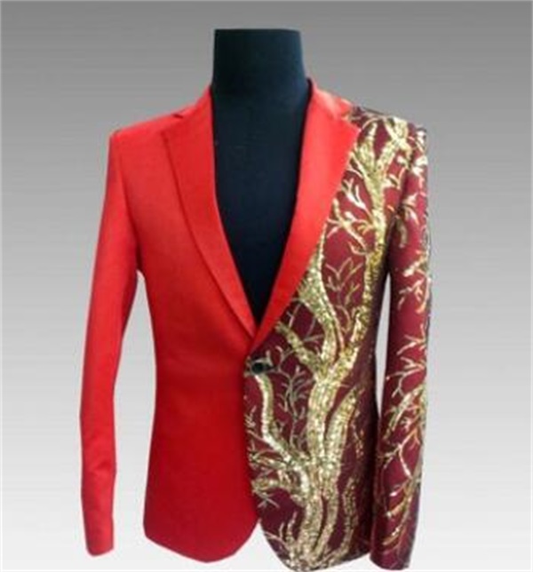 Handsome Black Mens Wedding Groom Tuxedos Gold Sequings Beading Custom Made One Piece Mens Coat Cheap Tuxedos