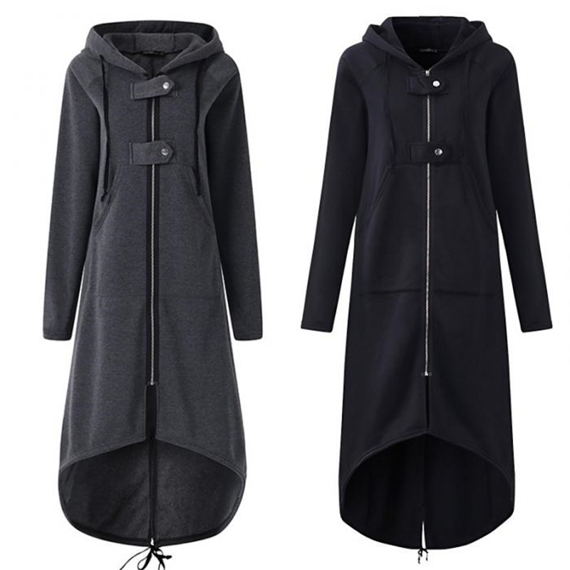 Women Autumn Overcoat Zipper Cotton Hooded Long Sleeves Female Windbreaker Plus Size IK88, Black
Women Autumn Overcoat Zipper Cotton Hooded Long Sleeves Female Windbreaker Plus Size IK88, Black