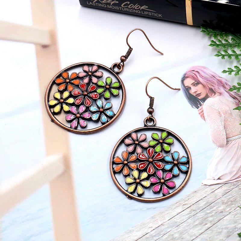 Bohemian Colourful The Sun Flower Circle Dangle Earrings For Women Originality Ethnic Style Ear Hook Big Drop Earrings Jewelry
Bohemian Colourful The Sun Flower Circle Dangle Earrings For Women Originality Ethnic Style Ear Hook Big Drop Earrings Jewelry