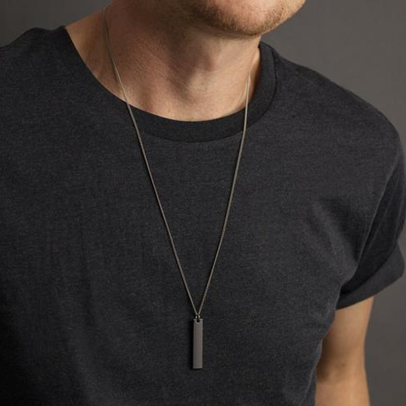 2020 Fashion New Black Rectangle Pendant Necklace Men Trendy Simple Stainless Steel Chain Men Necklace Jewelry Gift
2020 Fashion New Black Rectangle Pendant Necklace Men Trendy Simple Stainless Steel Chain Men Necklace Jewelry Gift