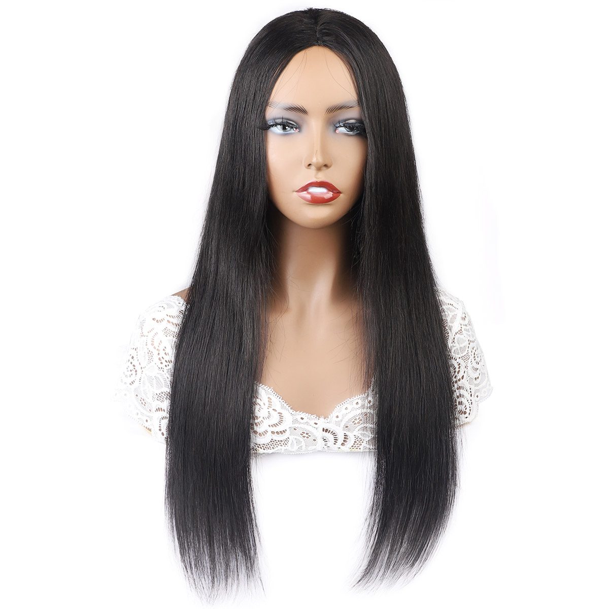 Ishow 28 30inch Brazilian Water Loose Deep Straight Long Human Hair Wigs Middle Part Peruvian Curly None Lace Wigs Indian Hair Body
