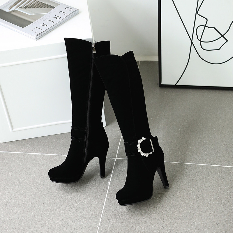 2020 Knee High Boots Winter Women Shoe Elegant Boots Scrub Square 10,5cm High Heel Zipper Fashion Ladies Long Size 34-43, Black
2020 Knee High Boots Winter Women Shoe Elegant Boots Scrub Square 10,5cm High Heel Zipper Fashion Ladies Long Size 34-43, Black