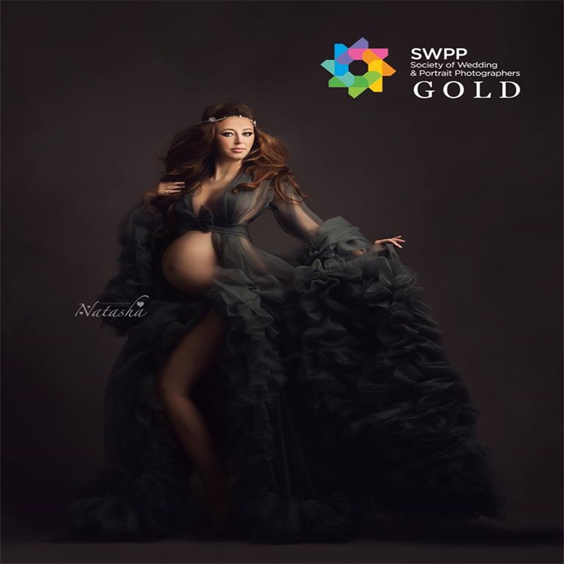 Newest Night Gown High Quality Bride Sleepwear Robes Tiered Tulle Custom Made Long Sleeves Dressing Gown Women Sexy Sleepwear Dresses