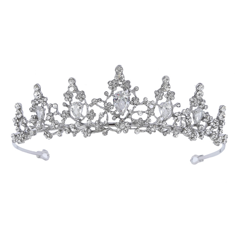 Wedding Accessories Princess Headpieces Rhinestone Crown Wedding Headband Classic Rhinestone Vintage Tiara Antique Copper Plated Hairbands