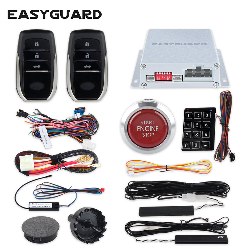 EASYGUARD PKE alarm system car with remote engine start push button start touch password keypad entry alarm car keyless entry
EASYGUARD PKE alarm system car with remote engine start push button start touch password keypad entry alarm car keyless entry