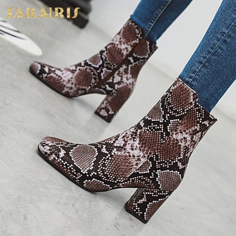 Sarairis New Arrivals Plus Size 48 INS Colorful Snake Print Shoes Woman Boots Zip Up Chunky Heels Fashion Ankle Boots Ladies, Black
Sarairis New Arrivals Plus Size 48 INS Colorful Snake Print Shoes Woman Boots Zip Up Chunky Heels Fashion Ankle Boots Ladies, Black