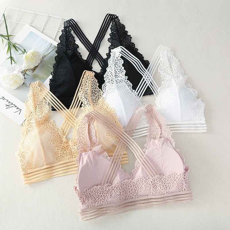 Women Lace Deep V-neck Bra Summer Tank Top Beauty Back Padded Bra Female Underwear, Nude
Women Lace Deep V-neck Bra Summer Tank Top Beauty Back Padded Bra Female Underwear, Nude