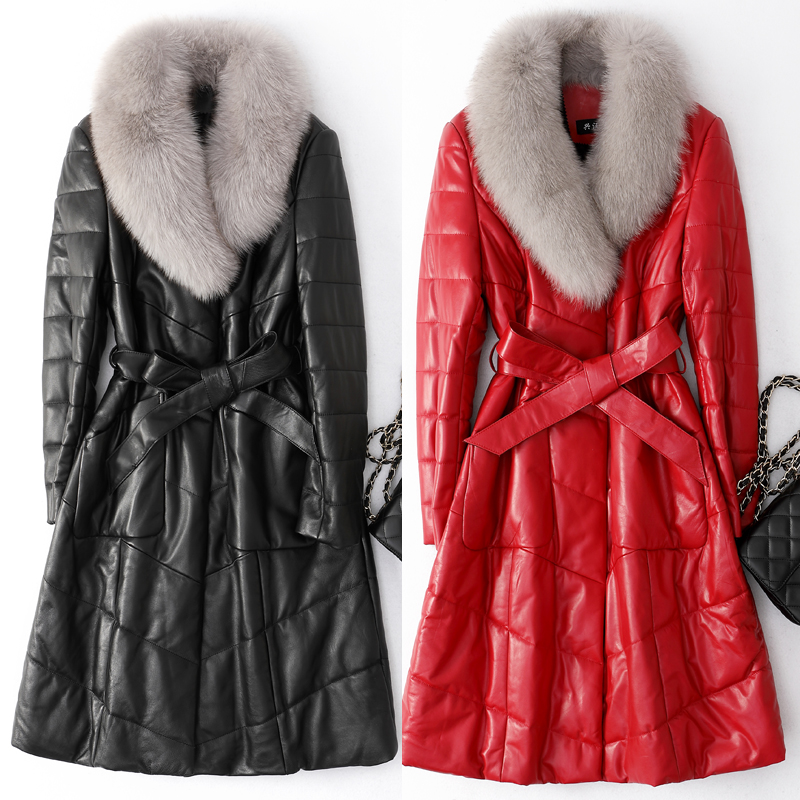 natural sheepskin coat women leather jacket with fur real fur collar winter female long outwear coats plus size, Red
natural sheepskin coat women leather jacket with fur real fur collar winter female long outwear coats plus size, Red