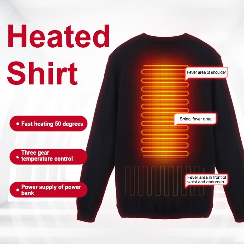 Women Men Outdoor Warm Heated Shirt Winter USB Powered Crew Neck Safe Cycling Skiing Thermal Electric Hiking Heated Shirt, As pic
Women Men Outdoor Warm Heated Shirt Winter USB Powered Crew Neck Safe Cycling Skiing Thermal Electric Hiking Heated Shirt, As pic