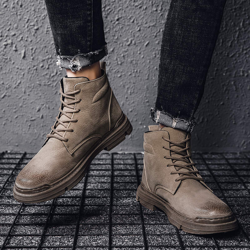 Fashion Men Shoes Fashion Retro Ankle Leather Men Boots High-Top Lace Up Tooling Black Brown Boots Outdoor Work, Khaki
Fashion Men Shoes Fashion Retro Ankle Leather Men Boots High-Top Lace Up Tooling Black Brown Boots Outdoor Work, Khaki