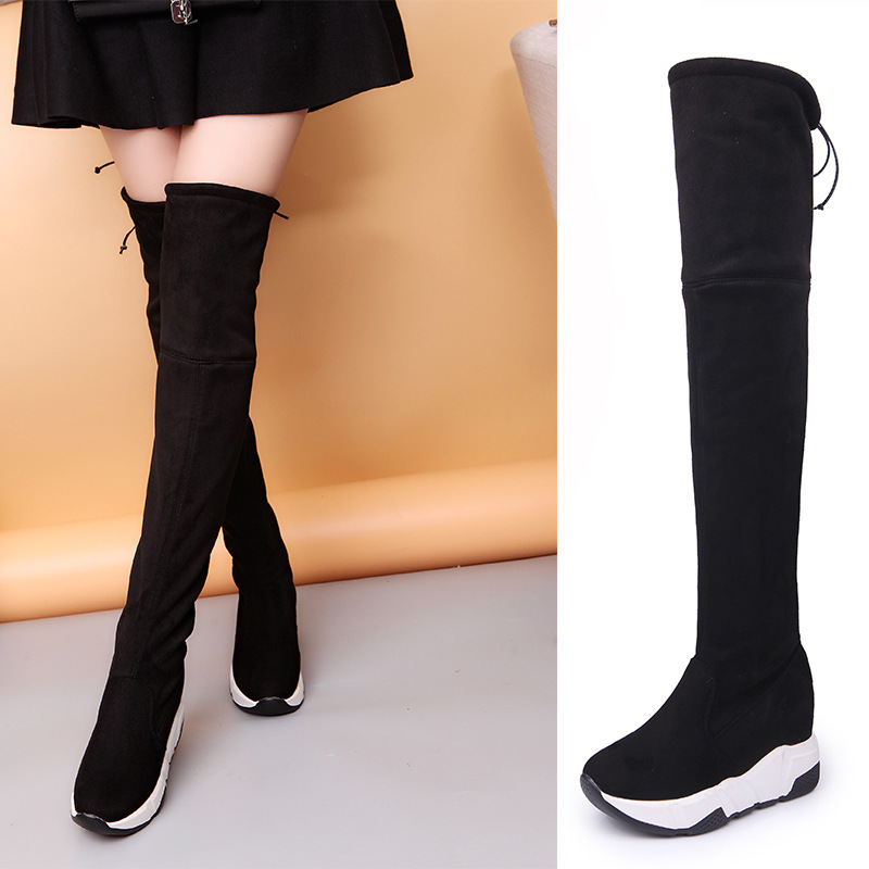 Super High Flat With Casual Fashion Long Boots for Women Flock Round Toe Platform Solid Autumn Winter Boots Over-the-Knee Shoes, Black
Super High Flat With Casual Fashion Long Boots for Women Flock Round Toe Platform Solid Autumn Winter Boots Over-the-Knee Shoes, Black