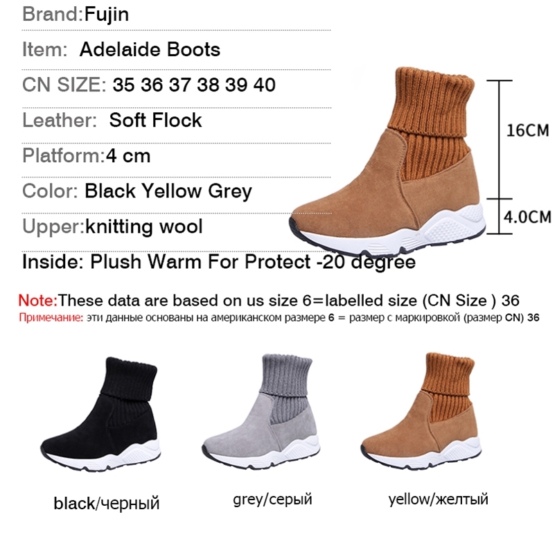 Fujin Platform Fur Flock Suede Warm Shoes Women 2020 Winter Boots Fashion Breathable Plush Snow Sneakers 200916