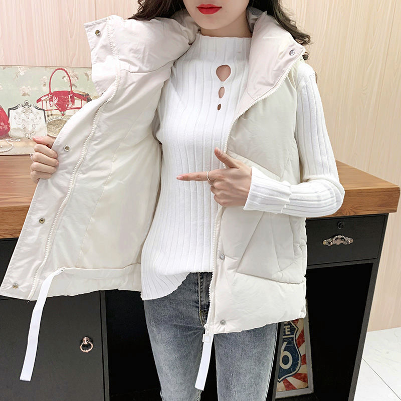 2020 New Women Winter Stand Collar Draw Rope Short Korean Vest Female Cotton Padded Solid Sleeveless Hot Sale Waistcoat A216, Beige
2020 New Women Winter Stand Collar Draw Rope Short Korean Vest Female Cotton Padded Solid Sleeveless Hot Sale Waistcoat A216, Beige