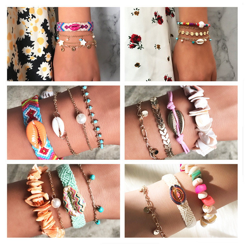 Doreen Box New Fashion Hand-knitted Shell Bracelet Set For Women Party Gold Alloy Imitation Pearls Bracelets Bohemian Jewelry 
Doreen Box New Fashion Hand-knitted Shell Bracelet Set For Women Party Gold Alloy Imitation Pearls Bracelets Bohemian Jewelry