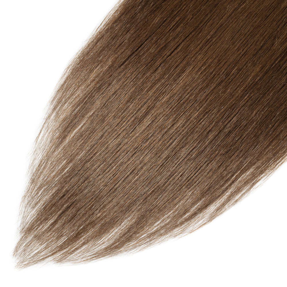 Chocolate Brown In Real Human Hair For Women Slik Straight Double Weft Clip Ins On Extensions Full Head 120G 8Pcs