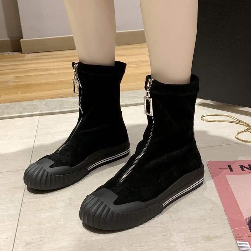 2020 Autumn Winter New Women's Front Zipper Women's Short Boots Shell-Toe Thick-Soled Middle Tube Round Toe Boots W113, Khaki light board
2020 Autumn Winter New Women's Front Zipper Women's Short Boots Shell-Toe Thick-Soled Middle Tube Round Toe Boots W113, Khaki light board