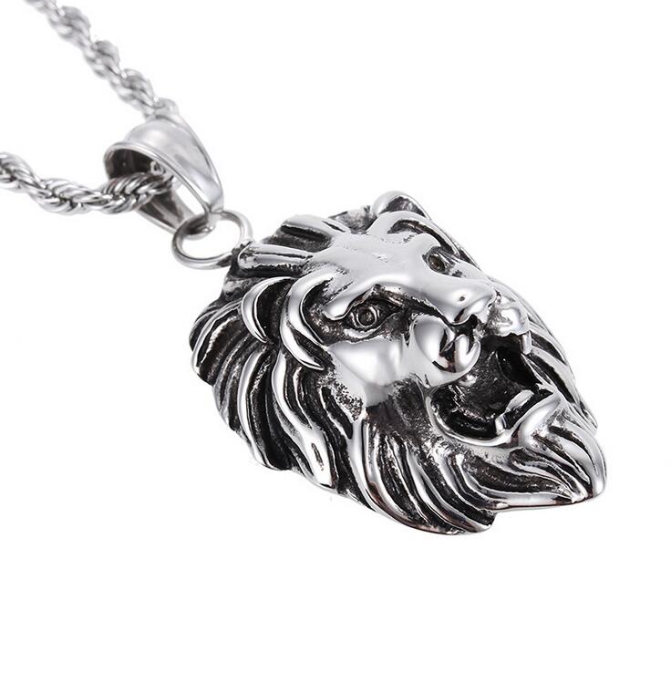 Silver Color Lion Charm Necklace Rock Punk Men/Women Retro Jewelry Gold Stainless Steel Rope Chain Biker Necklace & Pendant 60cm
Silver Color Lion Charm Necklace Rock Punk Men/Women Retro Jewelry Gold Stainless Steel Rope Chain Biker Necklace & Pendant 60cm