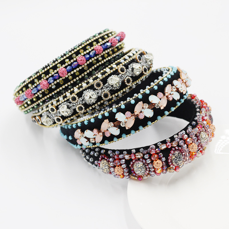 Luxury Flower Rhinestone Hair Band Hairbands For Women Baroque Sponge Headband For Party Catwalk Hair Accessories Head Band 2020
Luxury Flower Rhinestone Hair Band Hairbands For Women Baroque Sponge Headband For Party Catwalk Hair Accessories Head Band 2020
