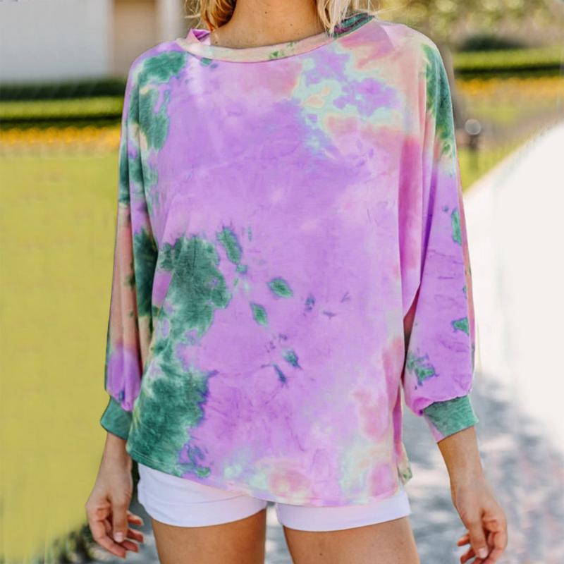 Women's Tie-dye Printed T-Shirt Long sleeve Pullover O-Neck Autumn Spring Casual Lady Streetwear Pullover Female Top Tshirt, Purple
Women's Tie-dye Printed T-Shirt Long sleeve Pullover O-Neck Autumn Spring Casual Lady Streetwear Pullover Female Top Tshirt, Purple