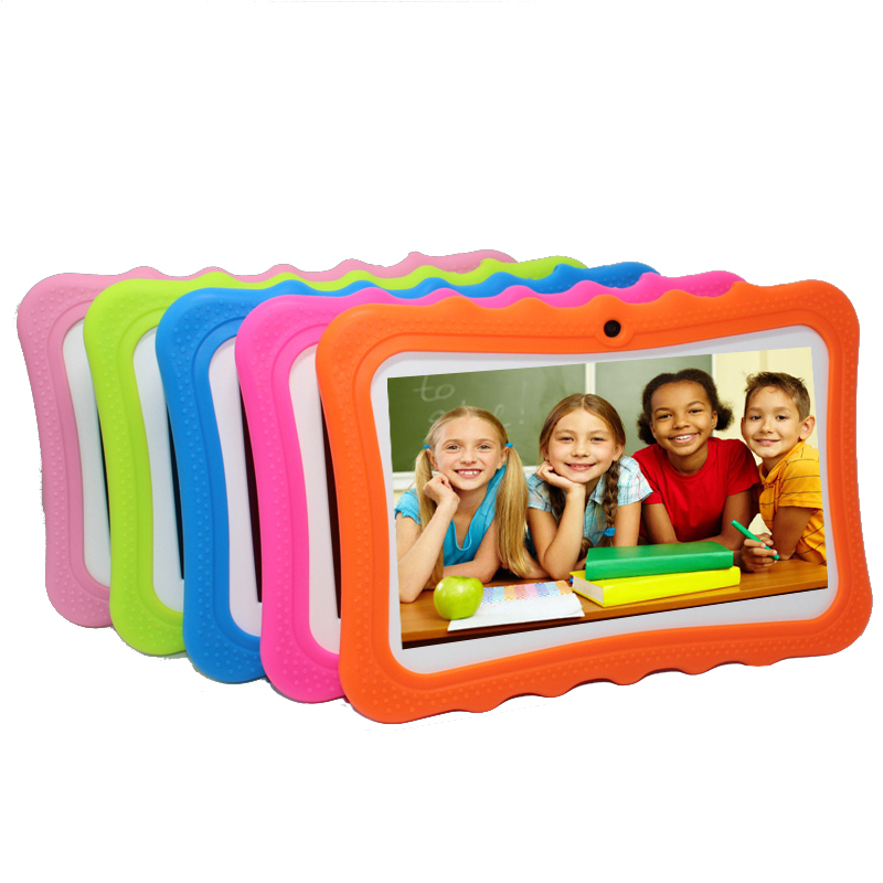 

New 7 inch Kids Tablet PC Q8-8G A33 512MB/8GB Quad Core Android 4.4 Dual Camera 1024*600 for kid gift with usb light big speaker, Blue