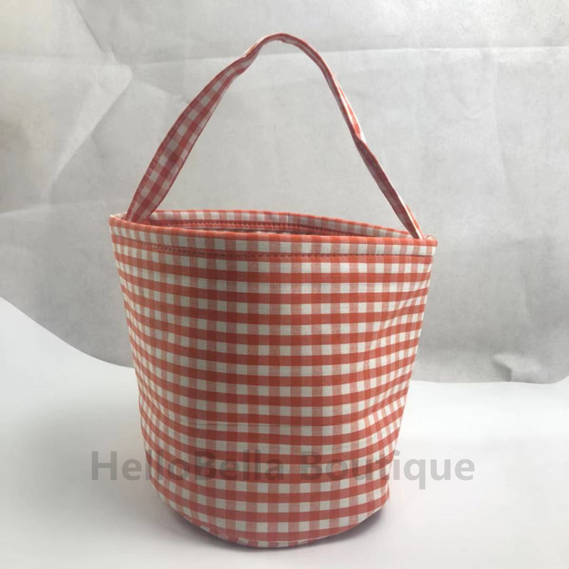 10pcs Gingham Halloween Buckets Monogrammed Black Candy Bucket Fall Basket Personalized Halloween Gingham Trick or Treat Totes