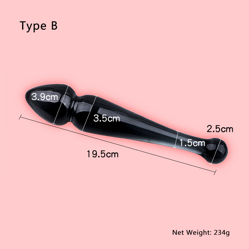 Black Crystal Anal Beads Glass Butt Plug Gay Sex toy Prostata Massage Vaginal Dildo Adult Sex Toys For Men Woman Y200422