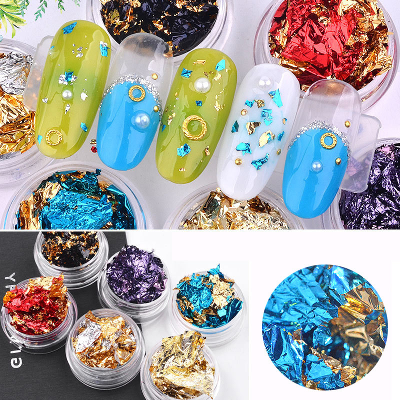 New 6Pcs/Set Irregular Sequins Flakes Aluminum Nail Foil Shiny Gold Silver Glitter Powder Sparkly Spangles Manicure
New 6Pcs/Set Irregular Sequins Flakes Aluminum Nail Foil Shiny Gold Silver Glitter Powder Sparkly Spangles Manicure