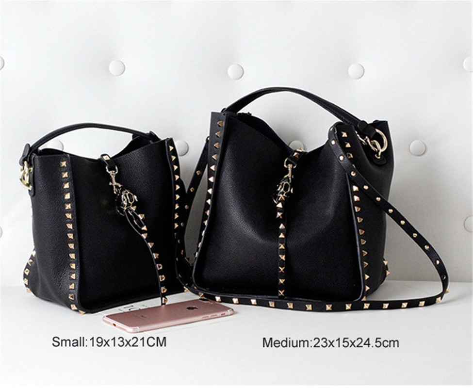 Fashion Quality Rivets Bucket Bag Studded Spike Handbag Genuine Cowhide Leather Shoulder Crossbody Purse for Women
Fashion Quality Rivets Bucket Bag Studded Spike Handbag Genuine Cowhide Leather Shoulder Crossbody Purse for Women