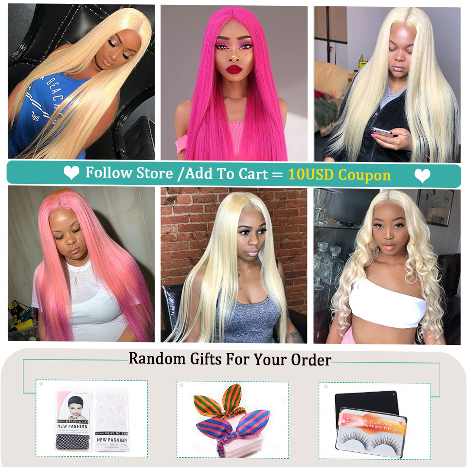 Ishow Brazilian 613 Blonde Color Straight 13x1 T Part Human Hair Wigs for Women All Ages Lace Front Wig Peruvian Malaysian