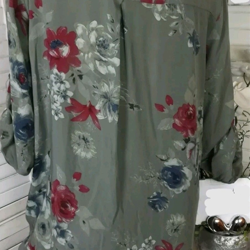 5XL Plus Size Summer Tops Women Blouses Long Sleeve Print Stand Collar Button Blouse Pullover Women's Clothing Shirt Blusa