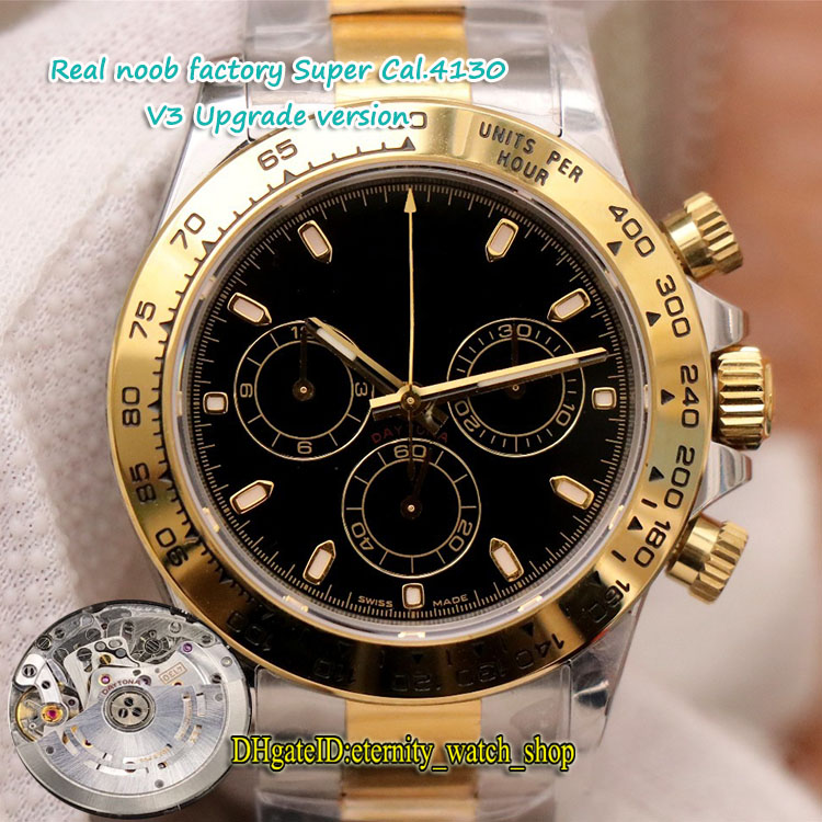 Real NF V3 version Bicolor 904L Steel Case CAL.4130 SA4130 A7750 Chronograph Automatic Black Dial Mens Watch 116503 116520 Stopwatch Watches, Box
Real NF V3 version Bicolor 904L Steel Case CAL.4130 SA4130 A7750 Chronograph Automatic Black Dial Mens Watch 116503 116520 Stopwatch Watches, Box