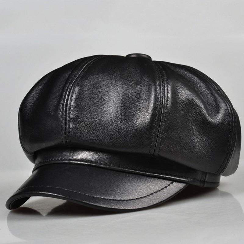 2020 fashion octagonal hat sheepskin painter hat Korean leather female wild beret British trend B192, Black
2020 fashion octagonal hat sheepskin painter hat Korean leather female wild beret British trend B192, Black