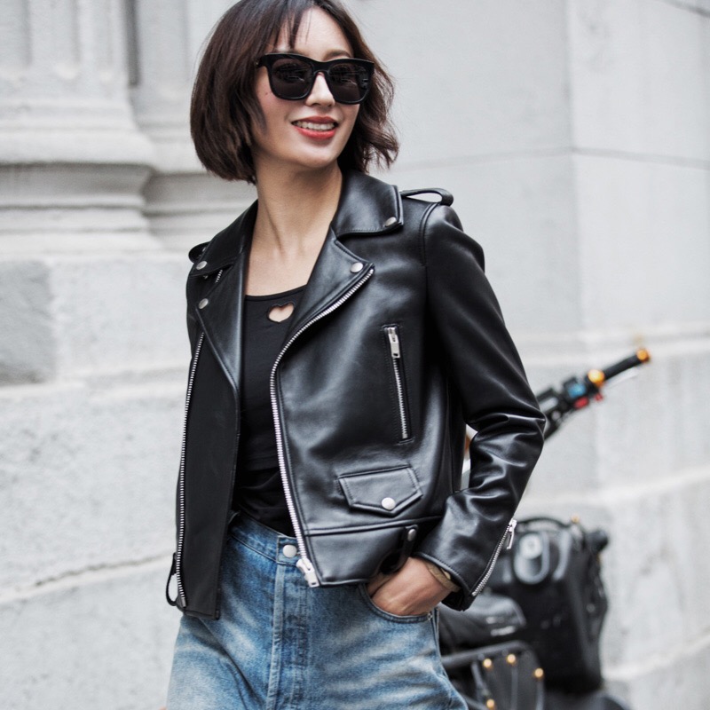 Spring Genuine Leather Jacket Women 2020 Fashion Real Sheepskin Coat Rivet Motorcycle Biker Jacket Female Sheep Leather Coat, Black
Spring Genuine Leather Jacket Women 2020 Fashion Real Sheepskin Coat Rivet Motorcycle Biker Jacket Female Sheep Leather Coat, Black