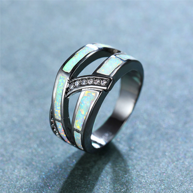 Boho Female White Opal Stone Ring Vintage Black Gold Wedding Rings For Women Promise Love Unique Engagement Ring
Boho Female White Opal Stone Ring Vintage Black Gold Wedding Rings For Women Promise Love Unique Engagement Ring