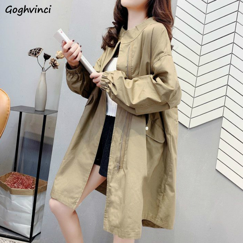 Trench Coat Women Leisure Large Size Loose Simple Zipper Solid Daily Outwear All-match Elegant Harajuku Korean Style Chic Tendy, Beige
Trench Coat Women Leisure Large Size Loose Simple Zipper Solid Daily Outwear All-match Elegant Harajuku Korean Style Chic Tendy, Beige
