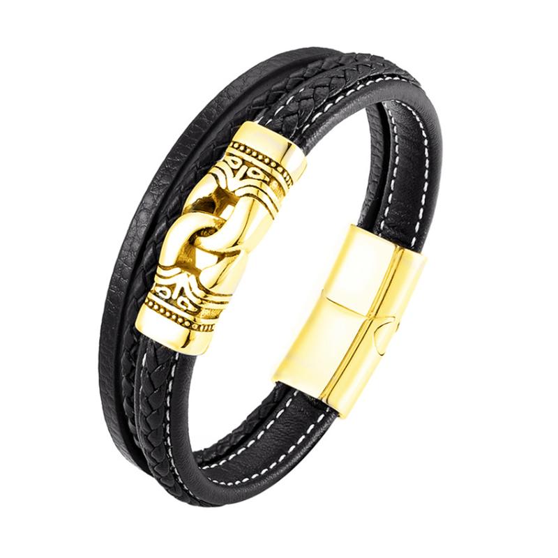 New classic Punk Men Jewelry Braided Leather Charm Bracelet Stainless Steel Magnetic Clasp Fashion Bangles Male Jewelry Gift
New classic Punk Men Jewelry Braided Leather Charm Bracelet Stainless Steel Magnetic Clasp Fashion Bangles Male Jewelry Gift
